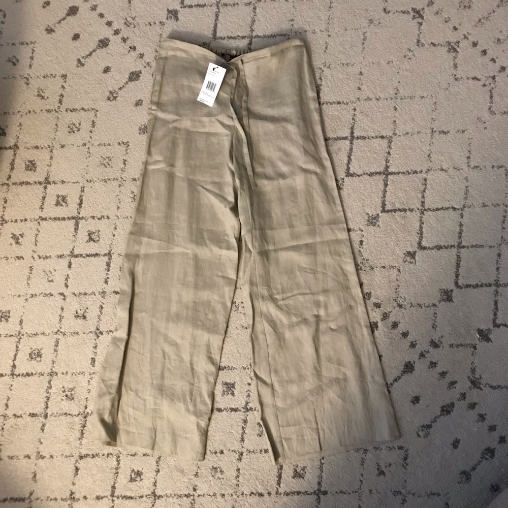Lafayette 148 Linen wide leg pants XS